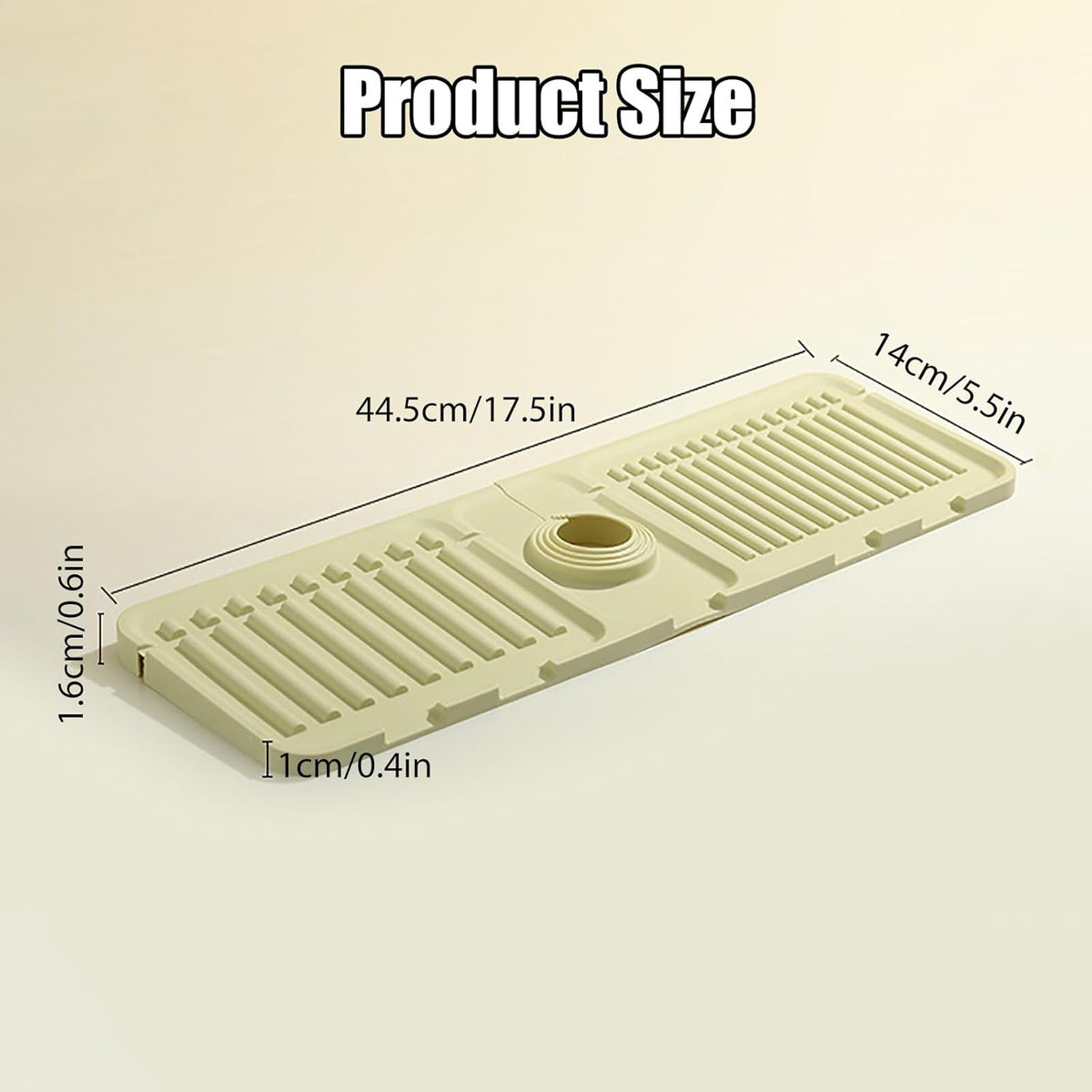 Faucet Mat for Kitchen Sink - 2024 Upgraded Premium Silicone Splash Guard with Fast Drying Properties - Protective Sink Tray Ideal for Stone Sinks in Kitchen & Bathroom (1, Yellow)