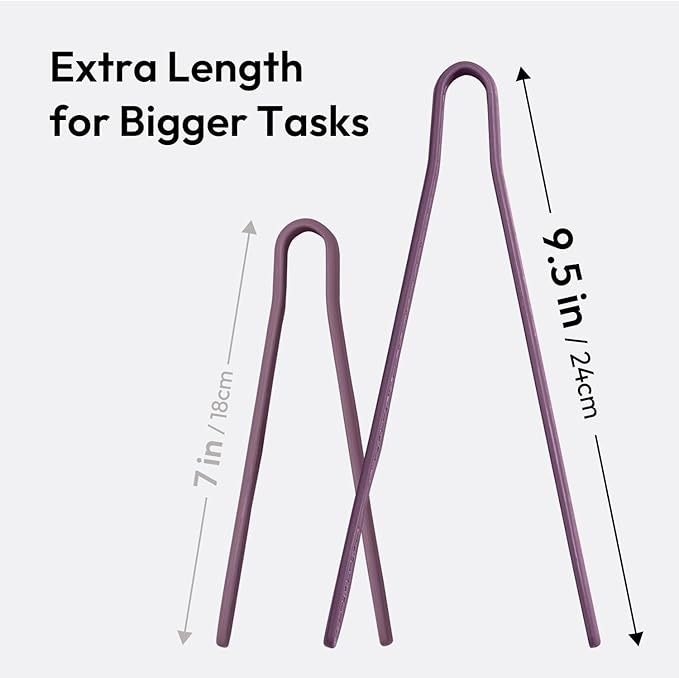 carrotez Silicone Tongs for Cooking, Anti-Slip,Non-Scratch Kitchen Tongs 9.5 inch Silicone Tongs 1Pack - Burgundy
