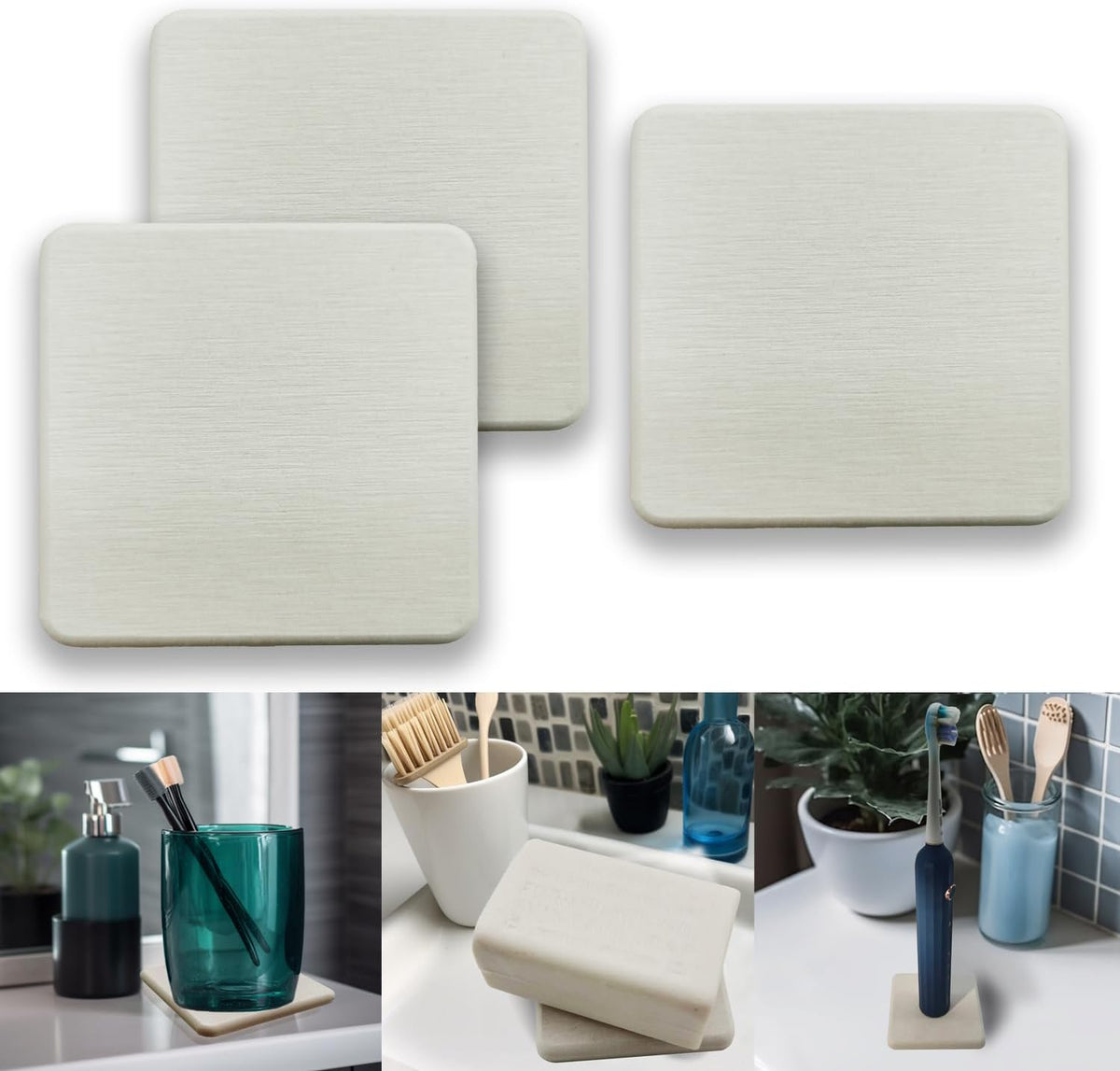 Mucco Water Absorbing Stone Tray for Sink, Premium Diatomaceous Earth Soap Holder Dish，Water Absorbent Diatomite Coasters, Fast Drying Stone Sink Tray for Hand soap & Cups & Drinks Bottles