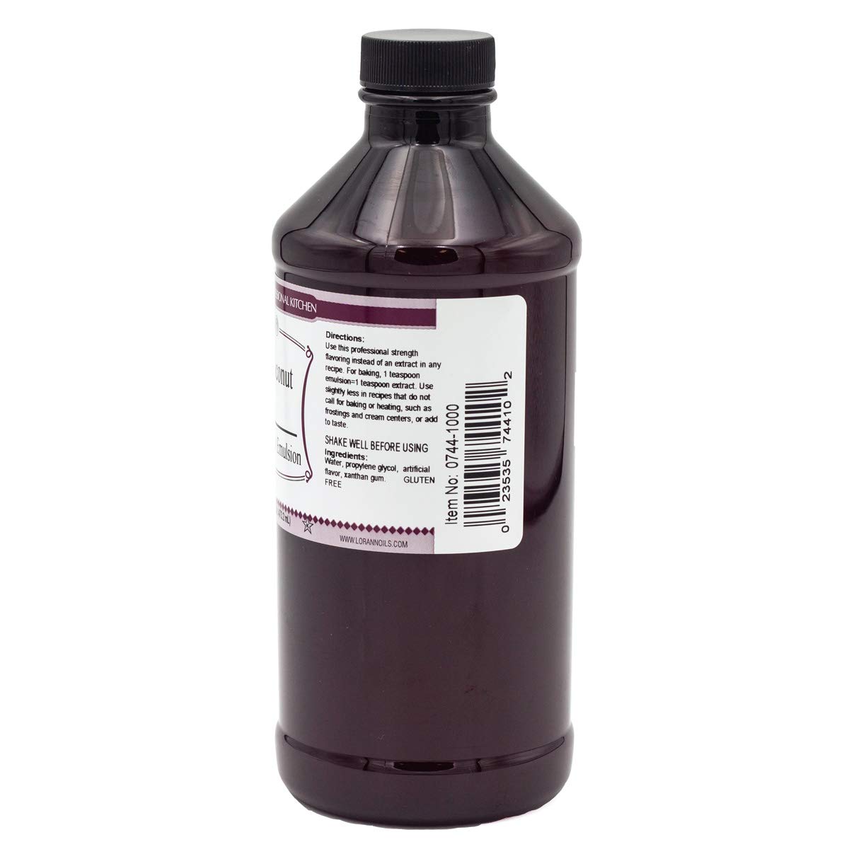 LorAnn Oils Coconut Bakery Emulsion: True Essence, Ideal for Boosting Fruit Tones in Cakes, Cookies & Desserts, Gluten-Free, Keto-Friendly, Extract Substitute Essential for Your Kitchen, 16 Oz
