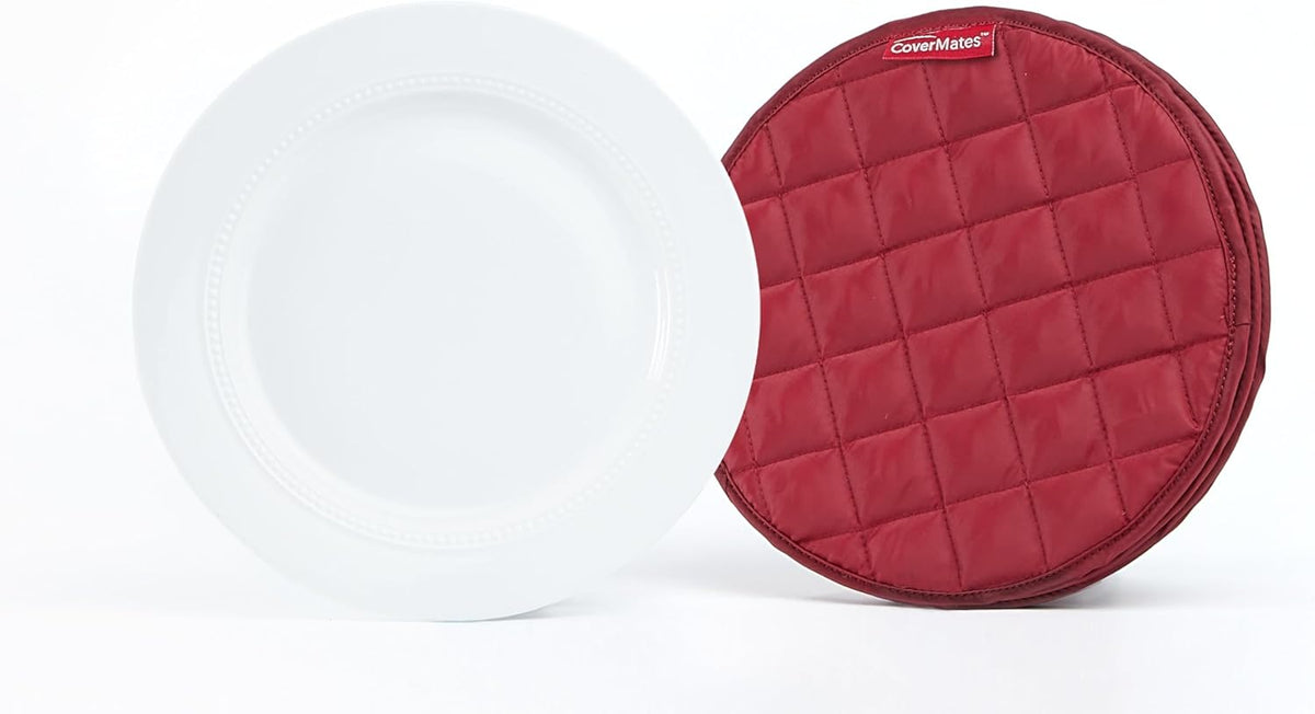 Covermates Keepsakes - Quilted Divider Set - Set of 4 - Scratch & Breakage Protection - Stain Resistant - Machine Washable - China Storage, Red