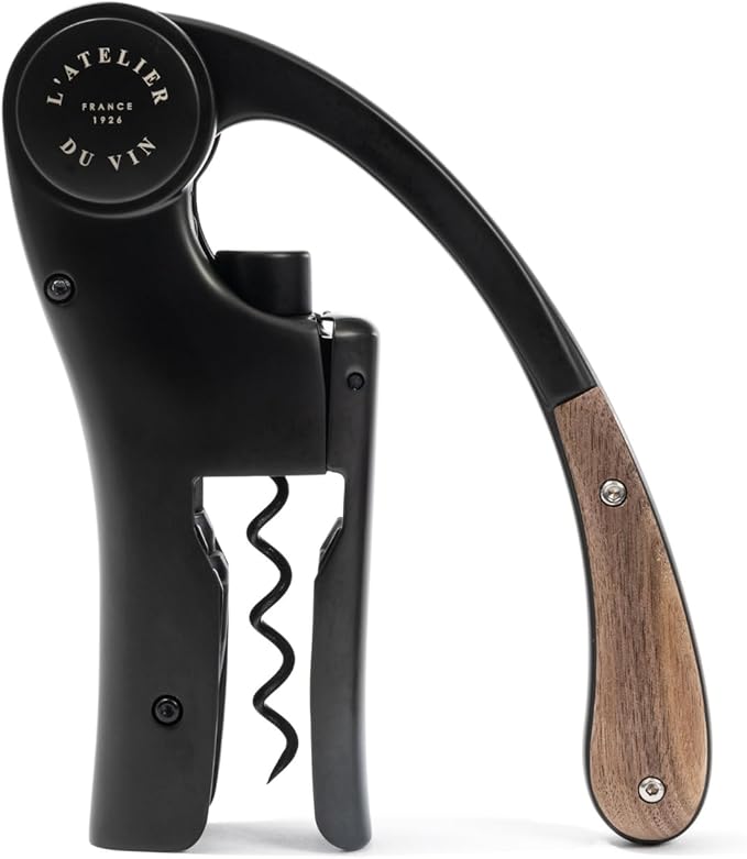 L’Atelier du Vin Oeno Motion Black & Wood Lever Corkscrew | Luxury Wine Bottle Opener Premium Gift Box Hand Made Wine Tasting Accessories, Sommelier, Bartenders, Table Centerpiece Designed In France
