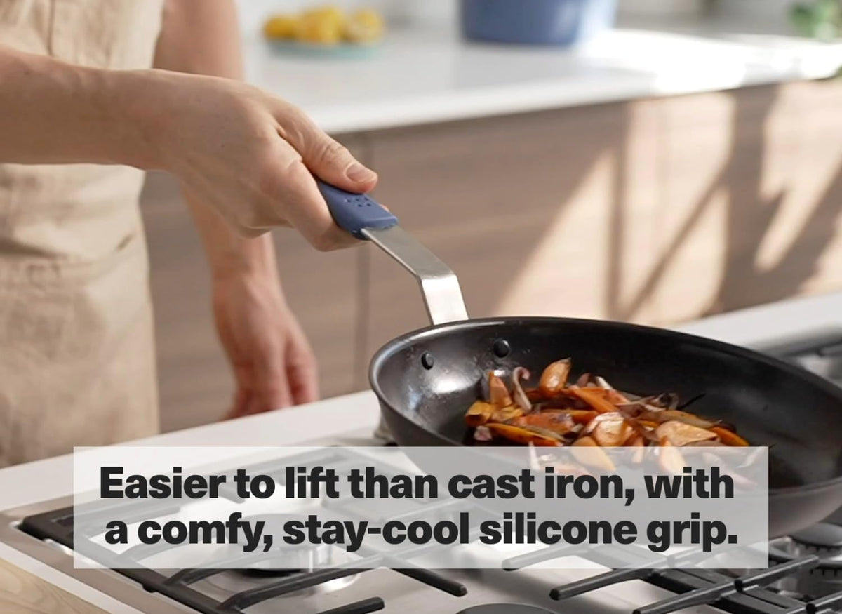 Misen 8 Inch Pre-Seasoned Carbon Steel Fry Pan – Lightweight, Even Heating, Heat Retention – Oven Safe to 500°F – Ideal for Searing, Sautéing, and Frying – Versatile Durable, Easy to Clean