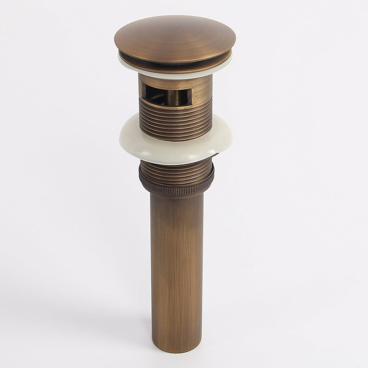 Bathroom Faucet Vessel Vanity Sink Large Pop Up Drain Stopper with Overflow, Antique Brass Sink Drainer