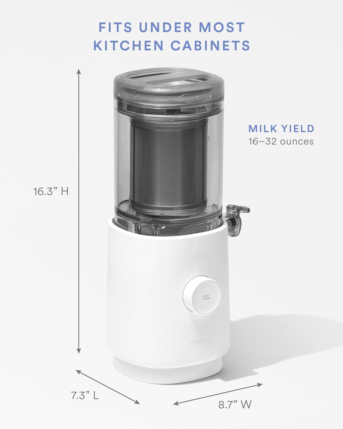 Nama M1 Plant Milk Maker – Homemade Oat, Seed, & Nut Milk Maker Machine – Smooth, Creamy Texture Barista Quality Milk in Minutes – Blends & Strains in One Container – Easy to Clean