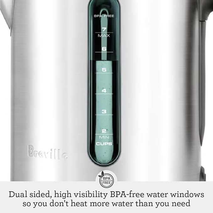 Breville BKE700BSS Soft Top Pure Hot Water Kettle, 7 Cup, Brushed Stainless Steel