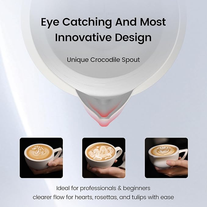 MHW-3BOMBER Espresso Steaming Pitcher Milk Frothing Pitcher Stainless Steel Milk Coffee Cappuccino Latte Art Barista Cup 20oz/600ml P5021W