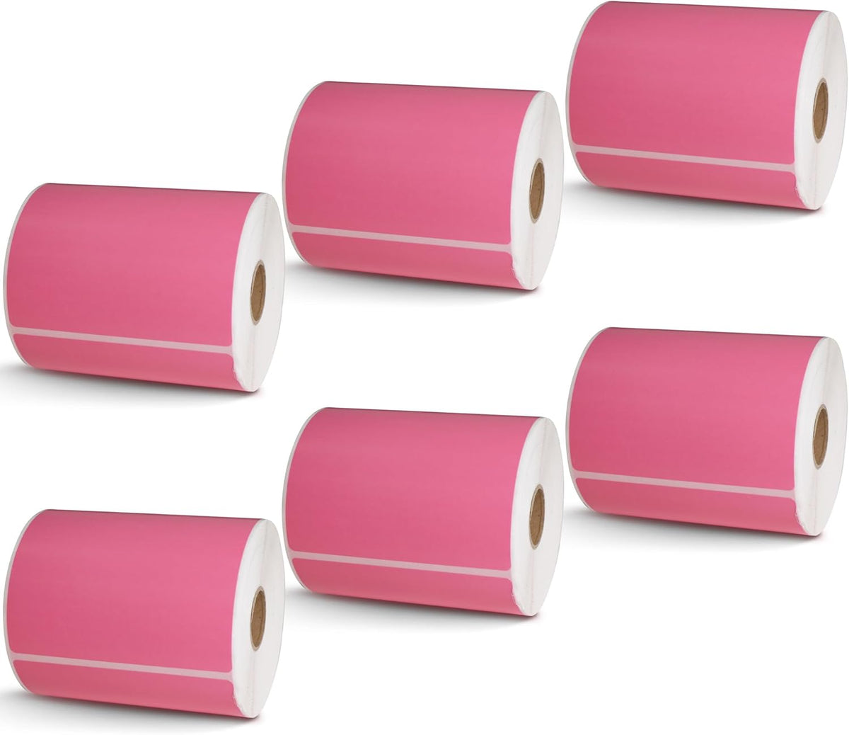 BETCKEY - 4" x 6.5" Large Shipping Labels & Multipurpose Compatible with Zebra & Rollo Label Printer,Premium Adhesive & Perforated[Pink, 6 Rolls, 1500 Labels]