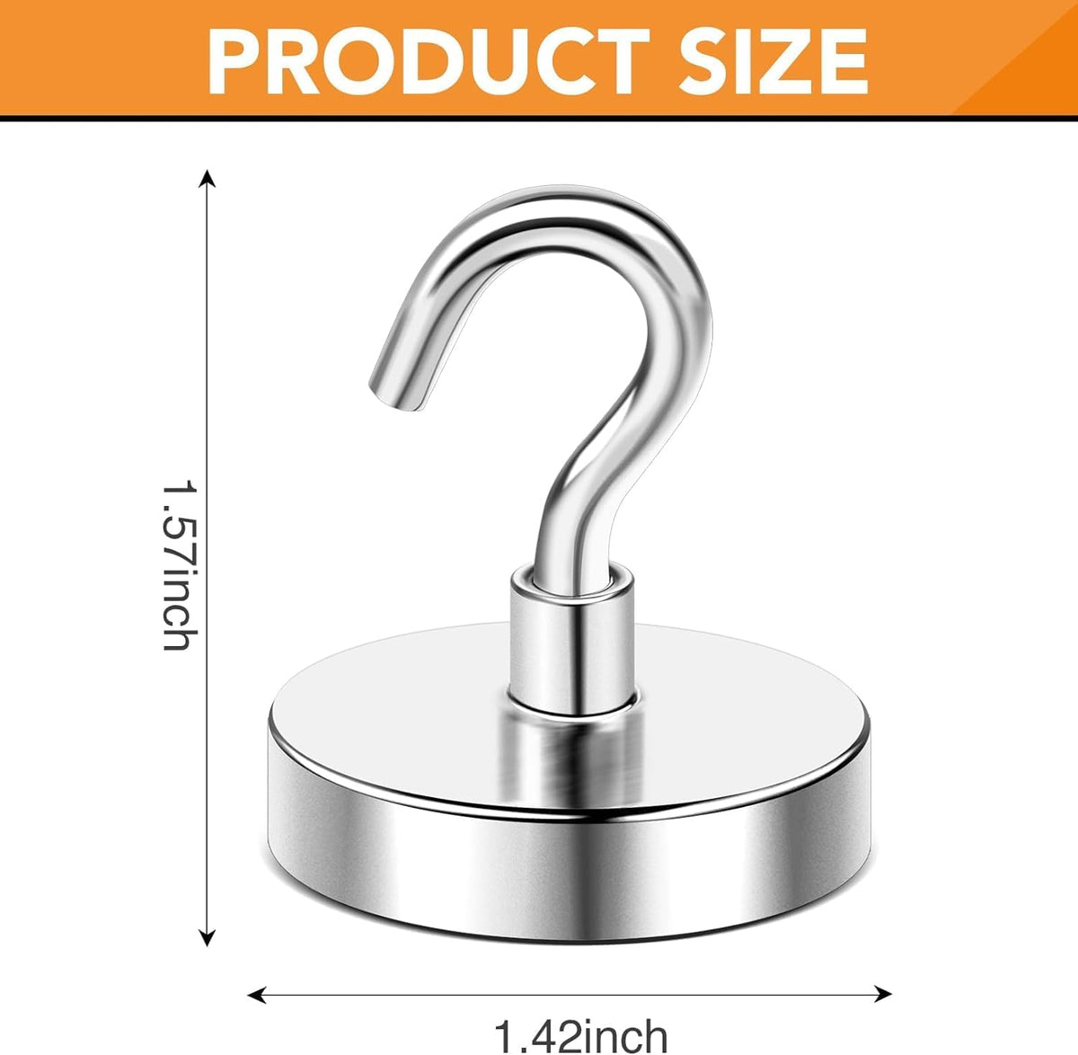 DIYMAG Outdoor Hooks for Hanging String Lights, Magnetic Hooks Strong 150lbs+ Hanging Party Light Wall Cable 2025 Cruise Cabin Ship Essentials Heavy Duty Strong Magnets for Outside Grill 16PCS