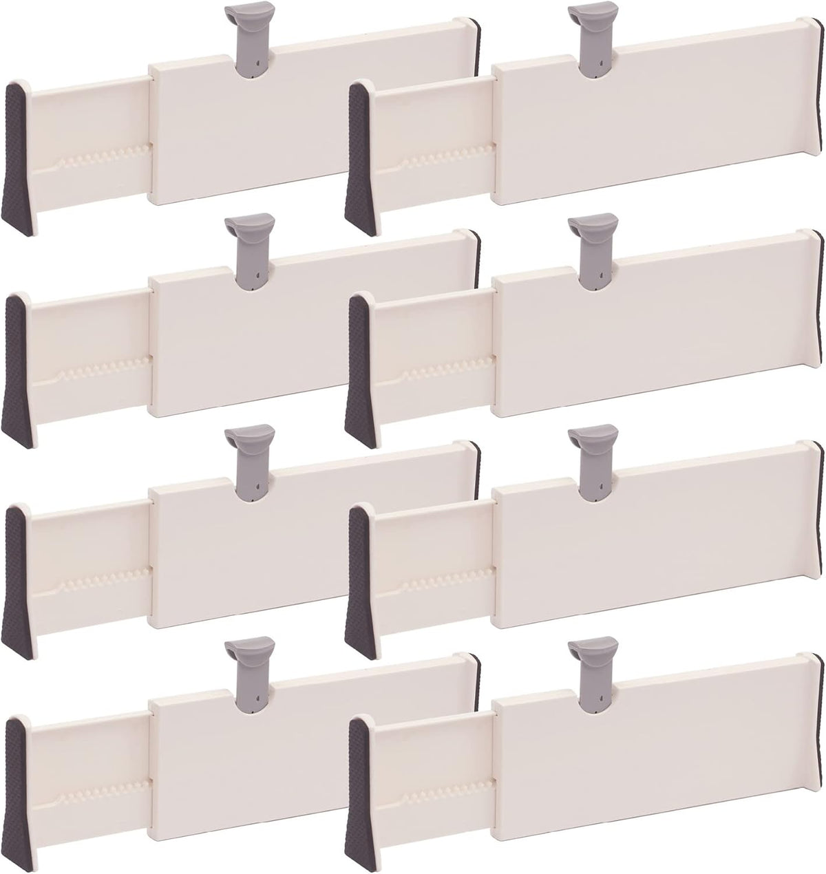 Set of 8 Adjustable Drawer Dividers Organizer Separators Plastic Dresser Organizer for Bedroom, Bathroom, Closet, Office Desk, Kitchen Storage