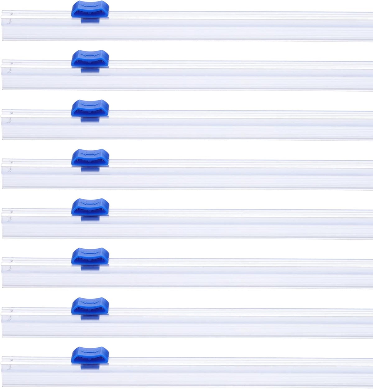 PATIKIL 8pcs Plastic Wrap Cutter, 12in Plastic Wrap Slide Cutter Snap Card Slot Installation Replacement for Aluminum Foil Wax Paper Parchment Paper Wrap Dispenser, Blue