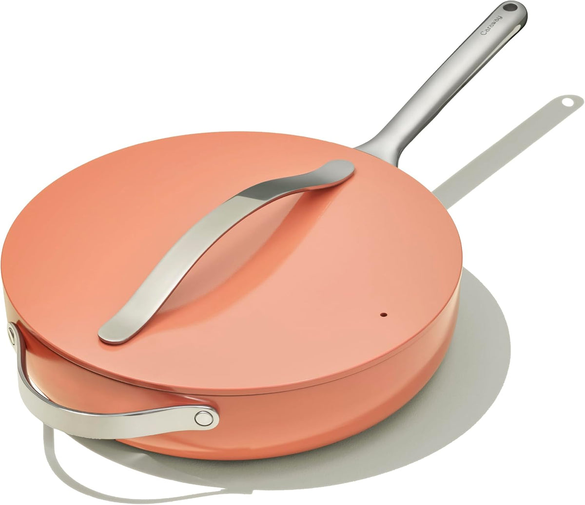 Caraway Nonstick Ceramic Sauté Pan with Lid (4.5 qt, 11.8") - Non Toxic, PTFE & PFOA Free - Oven Safe & Compatible with All Stovetops (Gas, Electric & Induction) - Perracotta