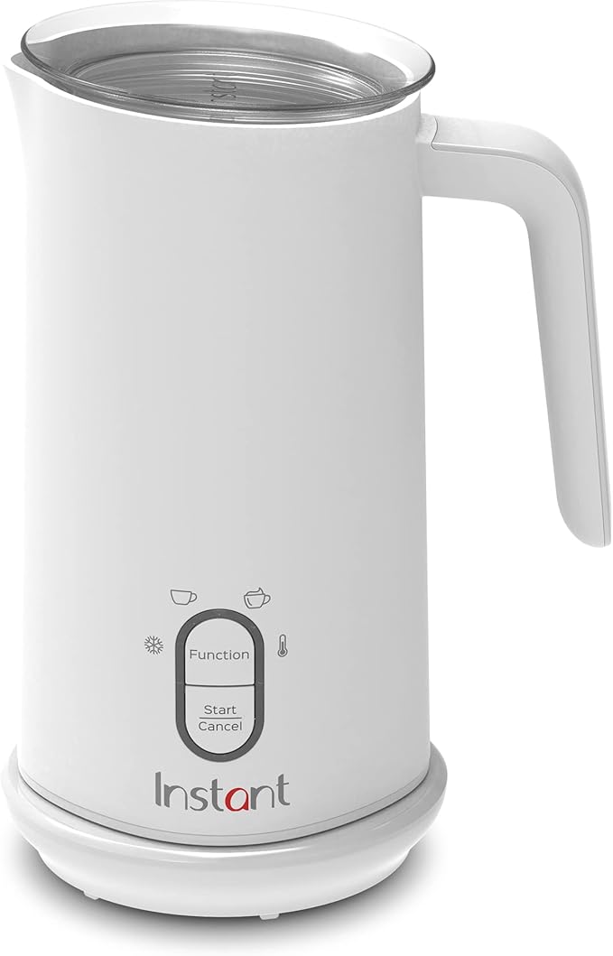 Instant Pot Instant Milk Frother, 4-in-1 Electric Milk Steamer, 10oz/295ml Automatic Hot and Cold Foam Maker and Milk Warmer for Latte, Cappuccinos, Macchiato, From the Makers of Instant 500W, White