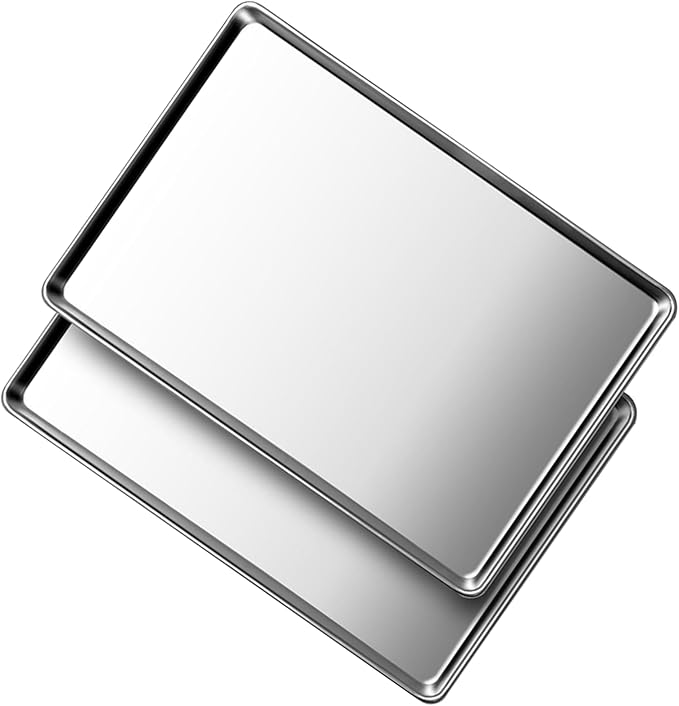 Baking Sheet Set of 5, Stainless Steel Cookie Sheet Baking Sheet Pan, 9/10/12/16/18 Inch, Non Toxic & Heavy Duty & Easy Clean，Duty Nonstick Bakeware Set for Oven Cooking