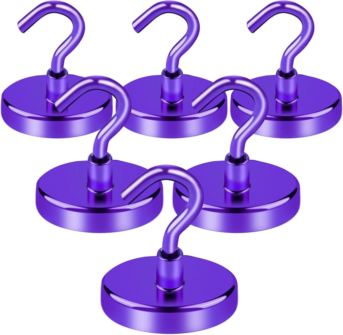 LOVIMAG Cruise Ship Essentials, 110Lbs Cruise Door Magnets, Purple Cruise Magnetic Hooks, Magnetic Hooks Heavy Duty for Hanging Celling, Grill, Refrigerator Kitchen-6 Pack
