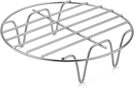 11" Round Cooking Rack Versatile Stainless Steel Grid Grill Steamer Rack, Fits Air Fryer Pot Pressure Cooker Canning