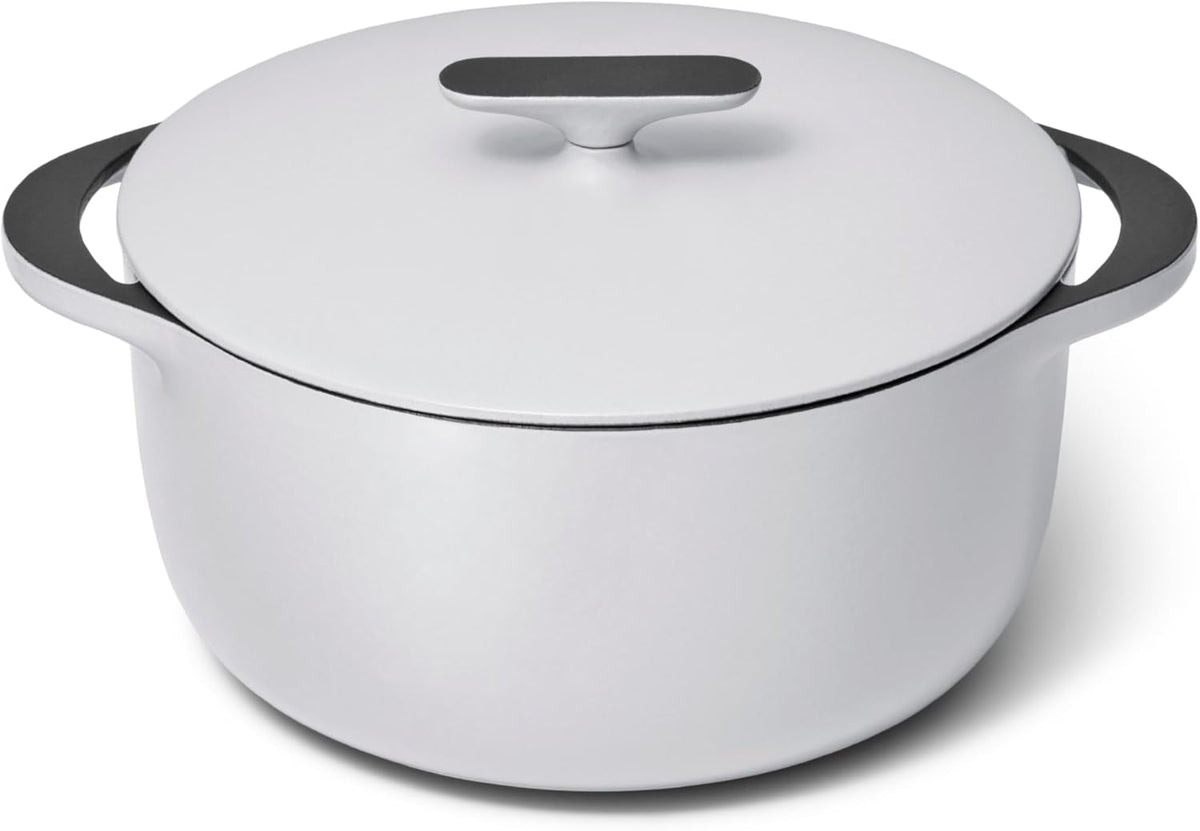 Caraway Enameled Dutch Oven - 6.5 qt Cast Iron Dutch Oven With Lid - 3 Layer Enamel Coating - No Seasoning Required - Compatible With All Stovetops - Oven Safe - No Forever Chemicals - Gray