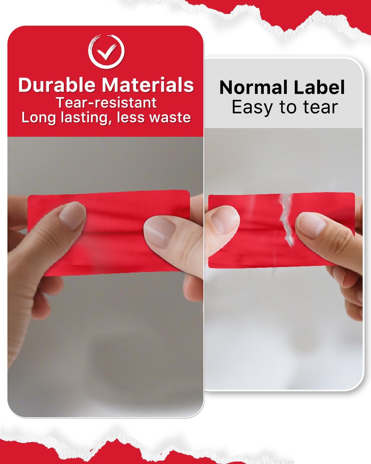 iEager 2x1 Inch Thermal Labels, Red Rectangle Thermal Printer Stickers, Durable Shipping Label Printer Sticker for Barcode, Name, Address, 1000 Labels/Roll