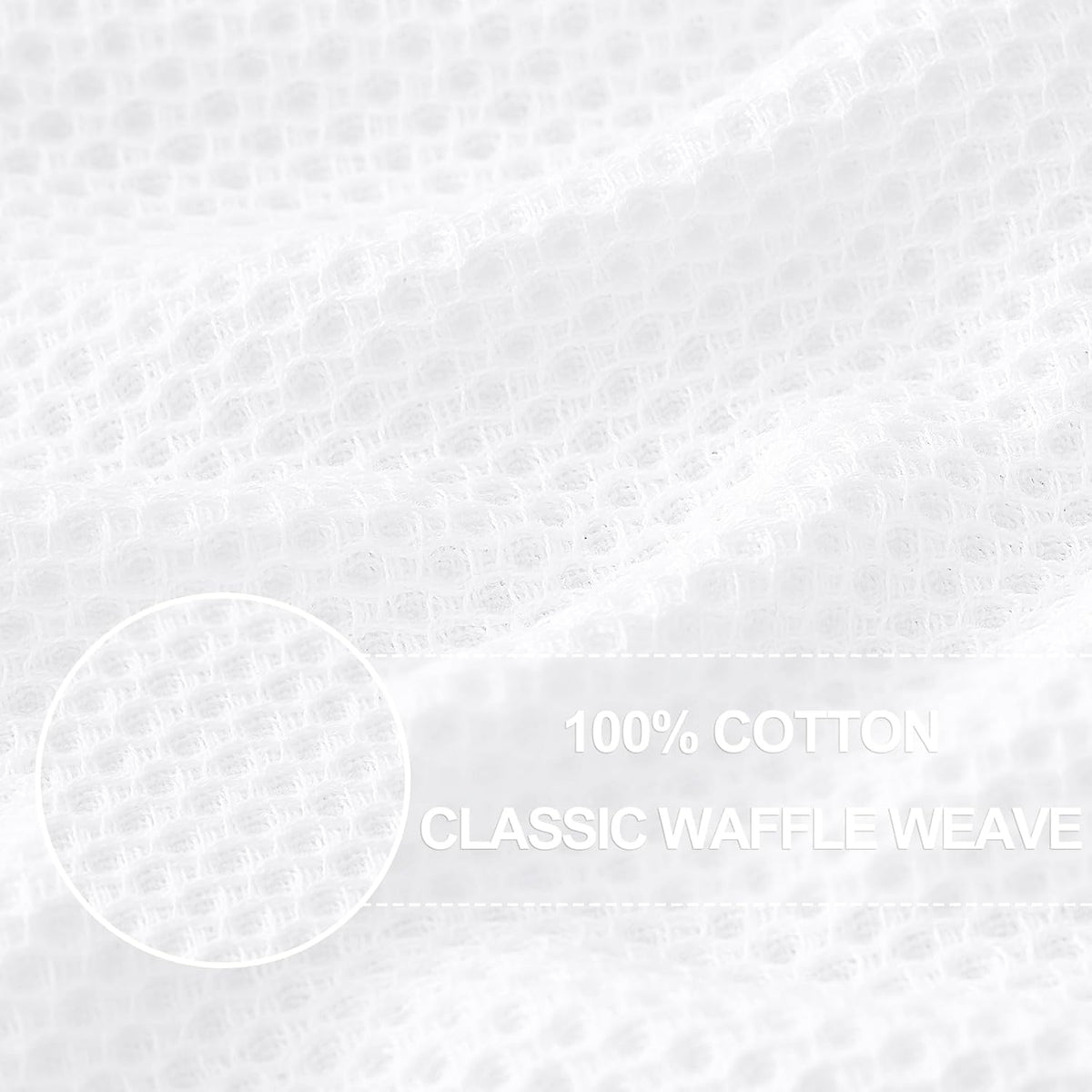 Homaxy 100% Cotton Waffle Weave Kitchen Dish Towels, Ultra Soft Absorbent Quick Drying Cleaning Towel, 13 x 28 Inches, 6-Pack, White