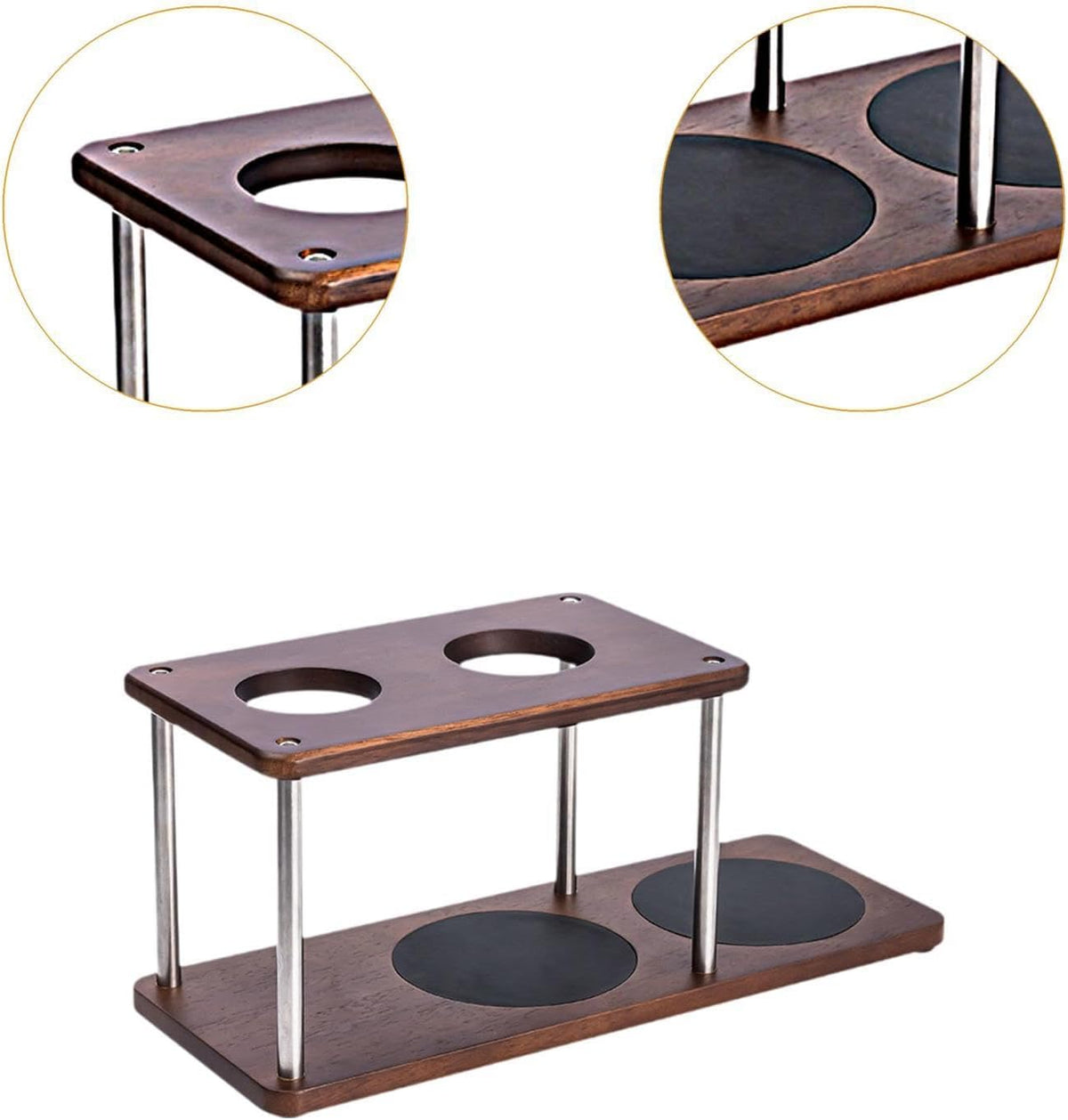 Pour Over Coffee Station Dripper Stand Rack Wood Reusable Multipurpose Accessories Decor Dripper Holder Filter Holder