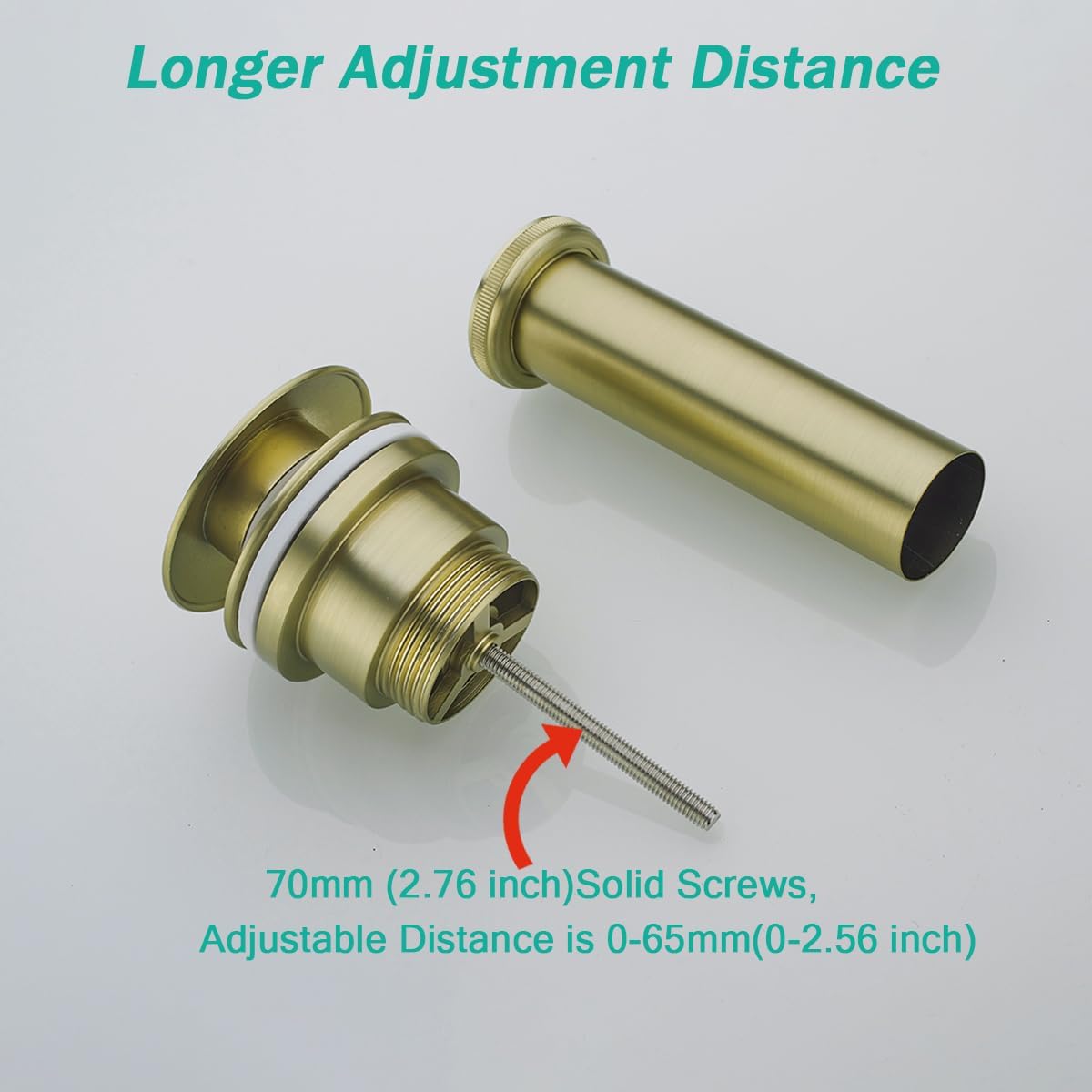 Dual Use Pop Up Drain Stopper,Bathroom Vanity Vessel Sink Stopper,Brushed Gold, for Basin With or Without Overflow hole,SE83999BG
