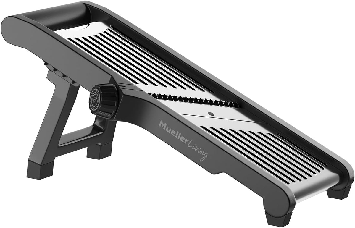 MuellerLiving Mandoline Slicer for Kitchen, Stainless Steel, Slice or Julienne, Vegetable Chopper, Fruit Slicer