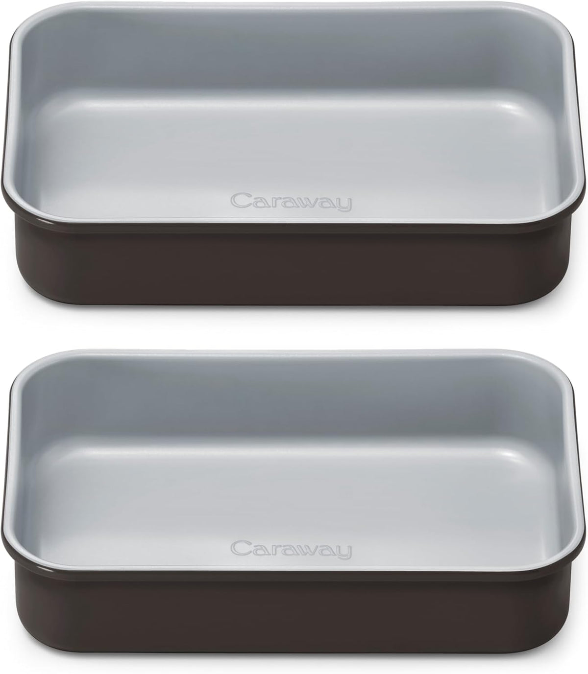 Caraway Nonstick 9” x 6.5” Small Rectangle Baking Pan Duo – Non-Toxic, PTFE & PFOA Free – Aluminized Steel Core – Deep Ceramic Baking Pan for Casseroles, Lasagna & More - Black
