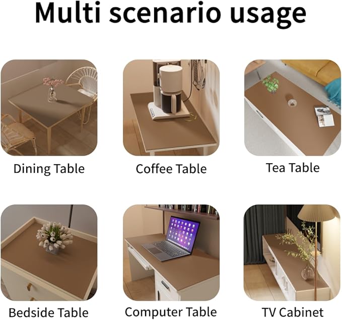 Table Pad - Used for Square Table Waterproof and Easy to Clean Good Flatness Easy to Used for Dining Table(Mud Color+Champagne Gold 46x46)