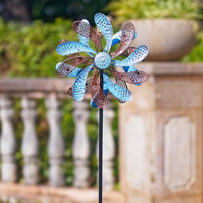 Viveta Wind Spinner for Yard and Garden, 58.7 * 12.6" Kinetic Wind Spinners Metal Windmills for Outside Yard Patio Lawn Decor