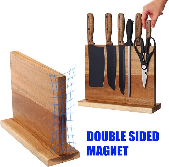 Home Kitchen Magnetic Knife Block Holder Rack Magnetic Stands with Strong Enhanced Magnets Multifunctional Storage Knife Holder