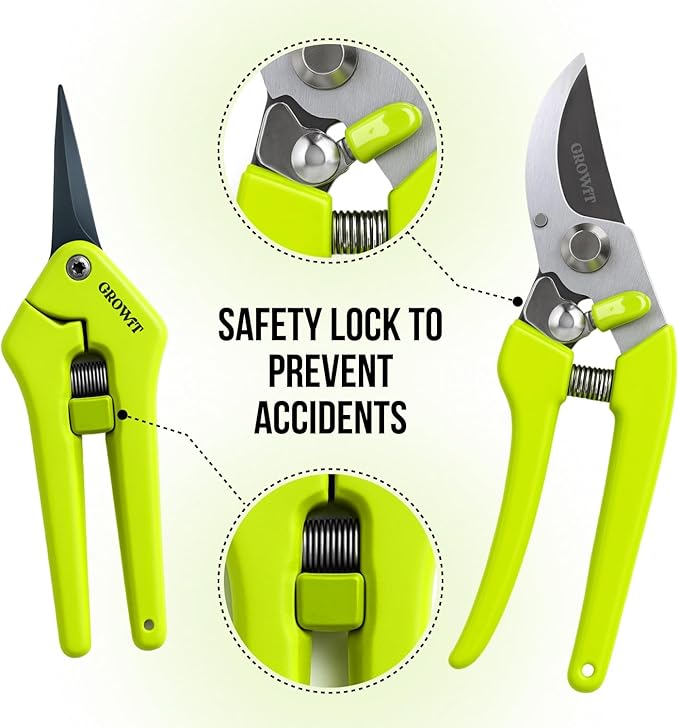 2-Pack Stainless Steel Gardening Scissors, Pruning Shears and Clippers for Gardening