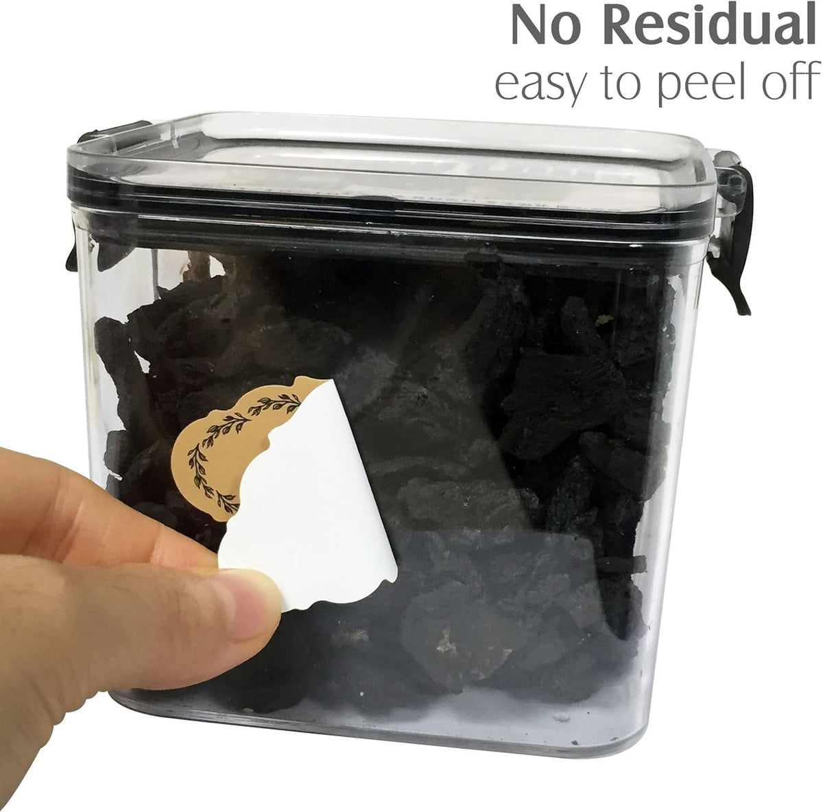 Nardo Visgo Oval Vintage Brown Labels for Bottles, Removable Waterproof Write-on Sticker Labels for Essential Oil Bottles, Christmas Gift Tags, Food Spice Jars or Handmade Jam,Free Black Marker,144pcs