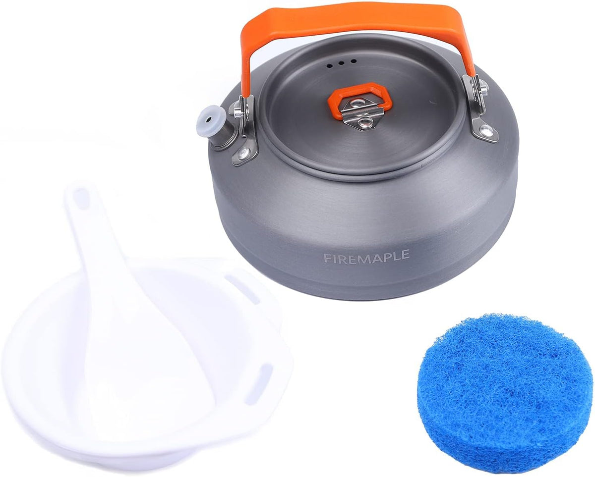 Fire-Maple Feast 4 Piece Camping Cookware Cookware Cookware Kit Outdoor Cookware Set with Pots, Kettle, Saucepans and Spatula for Hiking Fishing Picnic