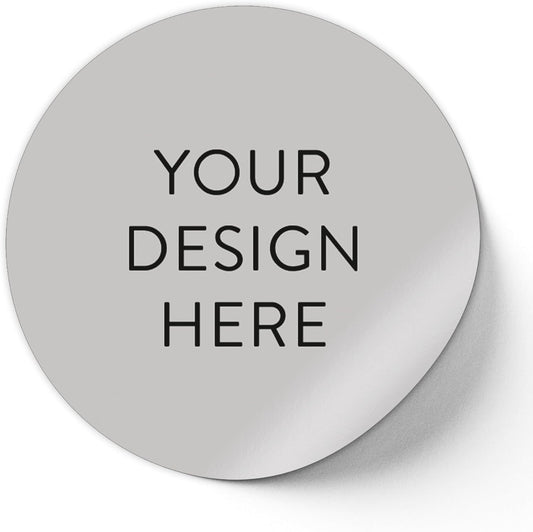 100 Custom Vinyl Stickers - Upload Your own Image, Text, Design, Logo - Personalized Logo Labels for Handmade, Packaging, Bottle, Jars, Candle, Brand Stickers (Gray, 1x1)