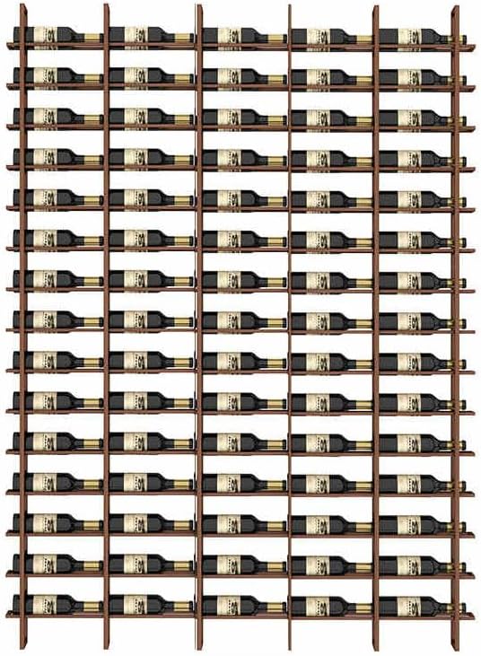 Wine Rack Freestanding Floor, 16 Tier 80 Bottle Capacity Display Holder, Industrial Wine Bottle Storage Shelves, for Any Bar, Wine Cellar, Kitchen, Dining Room (Brown, 5 Column)