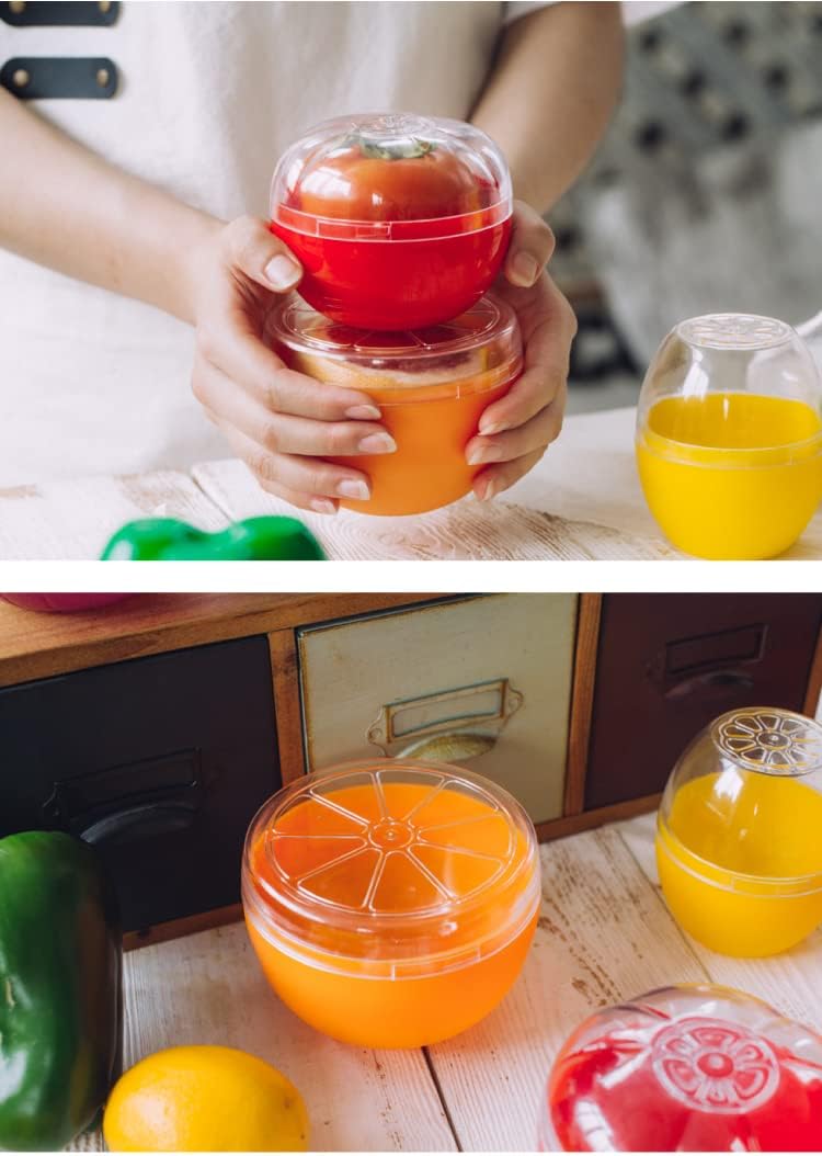Orange Storage Containers, Reusable Grapefruit Keeper for Refrigerator, Individual Orange Saver Holder Organizer for Fridge to Keep Orange Fresh