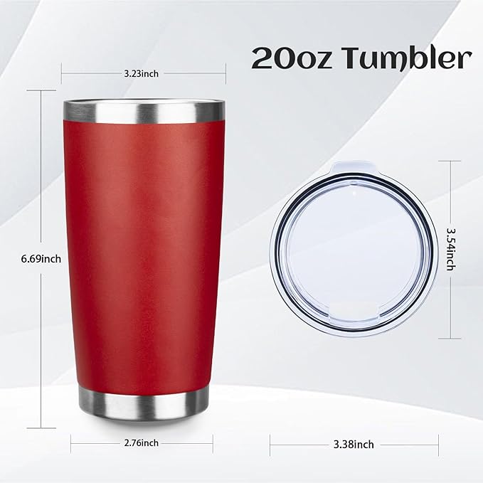 StarSpeed 20oz Tumbler Bulk with Lid, Stainless Steel Insulated Tumblers Double Wall Vacuum Insulated Travel Mug, Powder Coated Coffee Cups for Hot and Cold Drinks(Wine Red,1)
