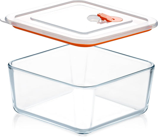 NUTRIUPS 1.1QT Square Glass Baking Dish with Lid, 6×6 inches Deep Small Baking Dish with Lid, Square Glass Baking Dishes for Oven