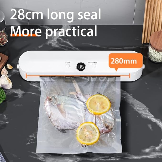 FIRE HIVE Vacuum Sealer Machine for Food, Dry & Moist Mode, 60KPa Strong Suction, 22s Fast Sealing, Compact Automatic Sealing Machine, 11" Wide Seal Strip, Includes 10 Sealer Bags