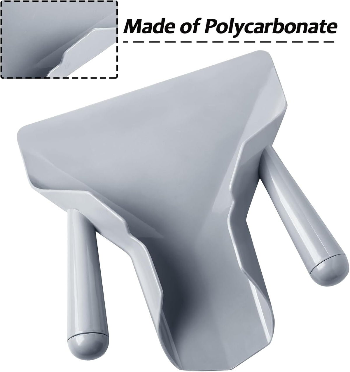 Polycarbonate French Fry Popcorn Scoop, Quick Fill Tool for Food Bags & Boxes, Multipurpose Utility Scooper for Bagger French Fries, Snacks, Desserts, Ice, Dry Goods(Dual Handle)