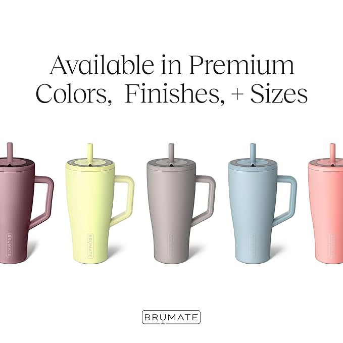 BrüMate Era 40 oz Tumbler with Handle & Straw | 100% Leakproof Insulated Water Bottle Tumbler with Lid & Flexible SoftSip Straw | Made of Stainless Steel | Cup Holder Friendly | 40oz (Prickly Pear)