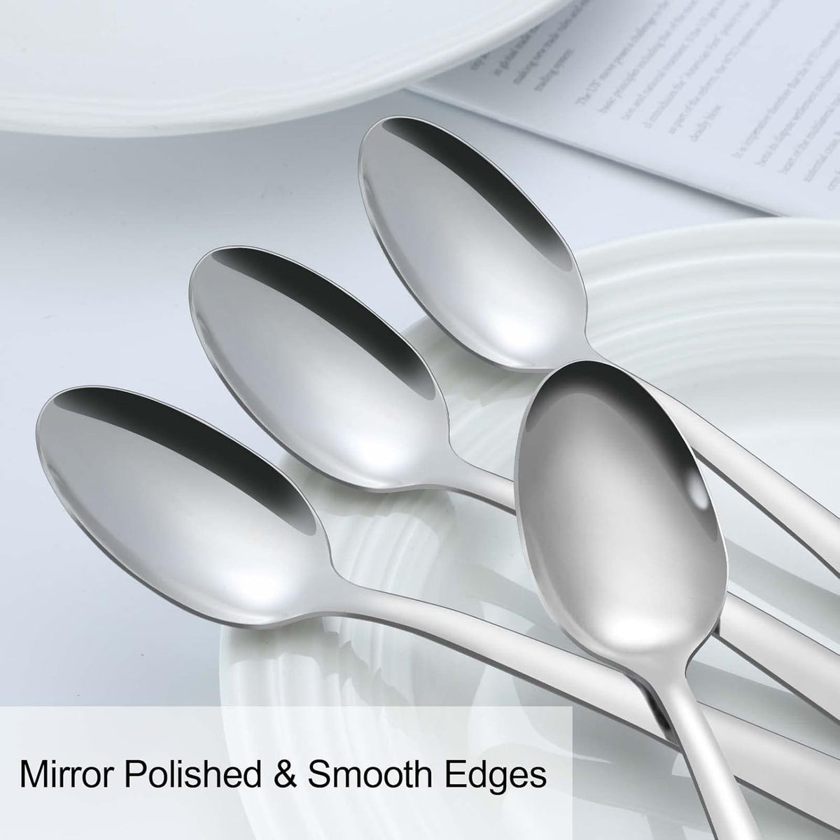 Pleafind 36 Pieces Teaspoons Set (6.2 inch), Spoon Silverware, Stainless Steel Tea Spoons, Mirror Polished Small Teaspoon, Dessert Spoons for Home, Kitchen, Restaurant, Dishwasher Safe