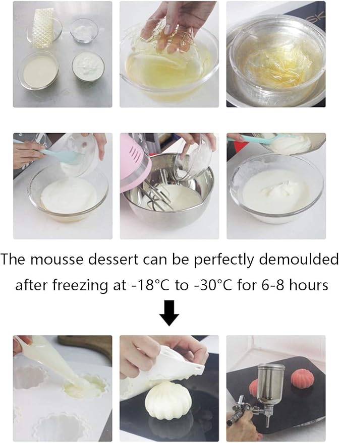 OCPO KITCHEN Mango Silicone Mold for Baking Mousse Cake, Fruit French Dessert, Pastry, Chocolate, Ice Cream, Cake Decoration Mold, 3D Mango Shape (10-Cavity)