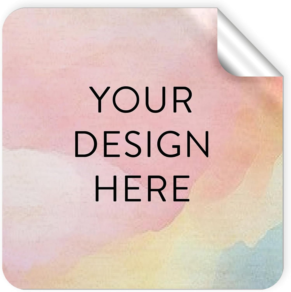100 Custom Vinyl Stickers - Upload Your own Image, Text, Design, Logo - Personalized Logo Labels for Handmade, Packaging, Bottle, Jars, Candle, Brand Stickers (Watercolor Square, 2x2)