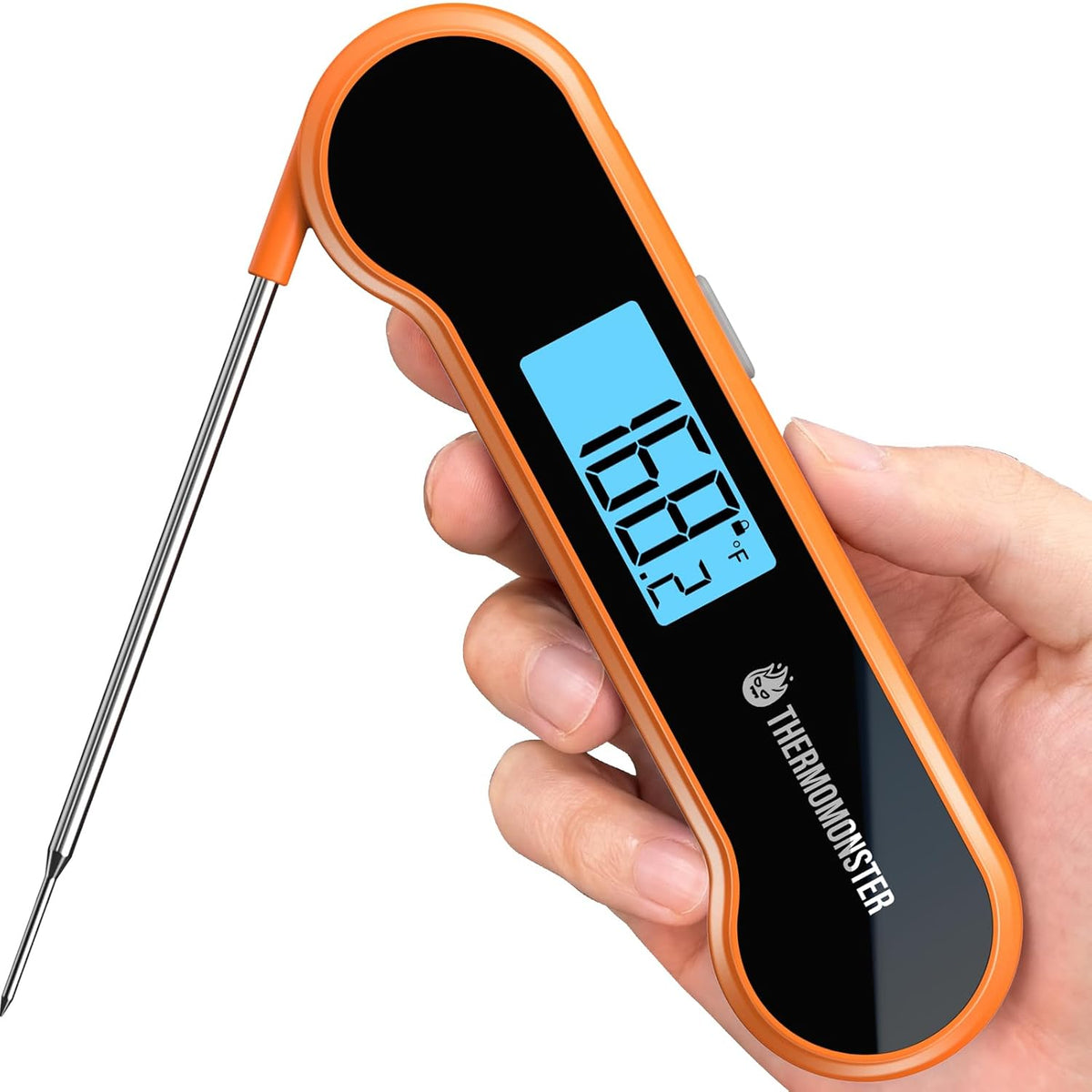 0.5 Sec Instant Read Meat Thermometer Digital with ±0.5℉ Precision, Food Thermometer for Cooking Kitchen Gadgets, Oven Grill Candy BBQ Essentials Accessories, Gifts for Him Dad Men Birthday, Orange