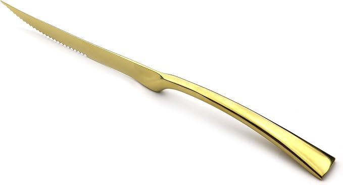 20-Piece 18/10 Stainless Steel Serrated Steak Knife Flatware Set, Mirror Polishing Gold,Service for 4