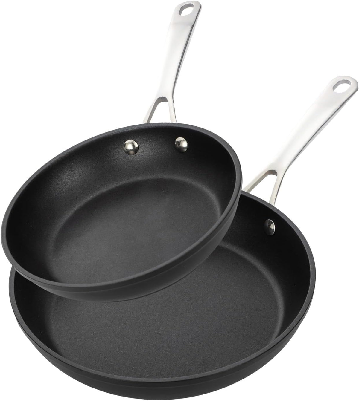 UCC LIFE Non Stick pots and pans set, 9.5" and 12" Kitchen Cookware Pot 2 Piece Set, Stainless Steel Handle, Bottom can Withstand High Temperatures (PFOA PFAS PTFE Free)