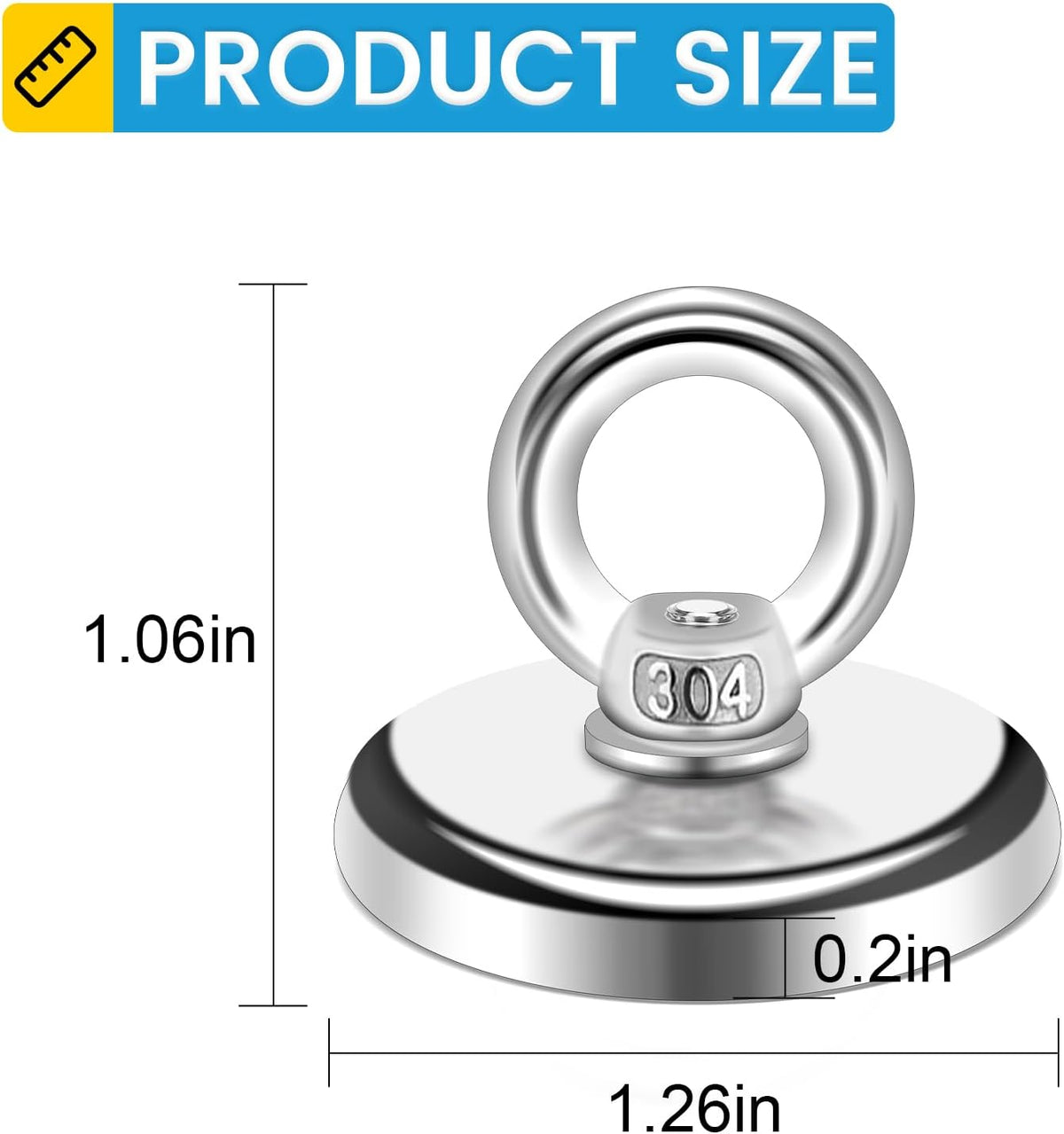 Magnetic Hooks, 100 LB（45KG） Heavy Duty Magnetic Hooks with Countersunk Hole Eyebolt, Perfect for Home, Kitchen, Workplace, Office and Garage, Pack of 10 Brand