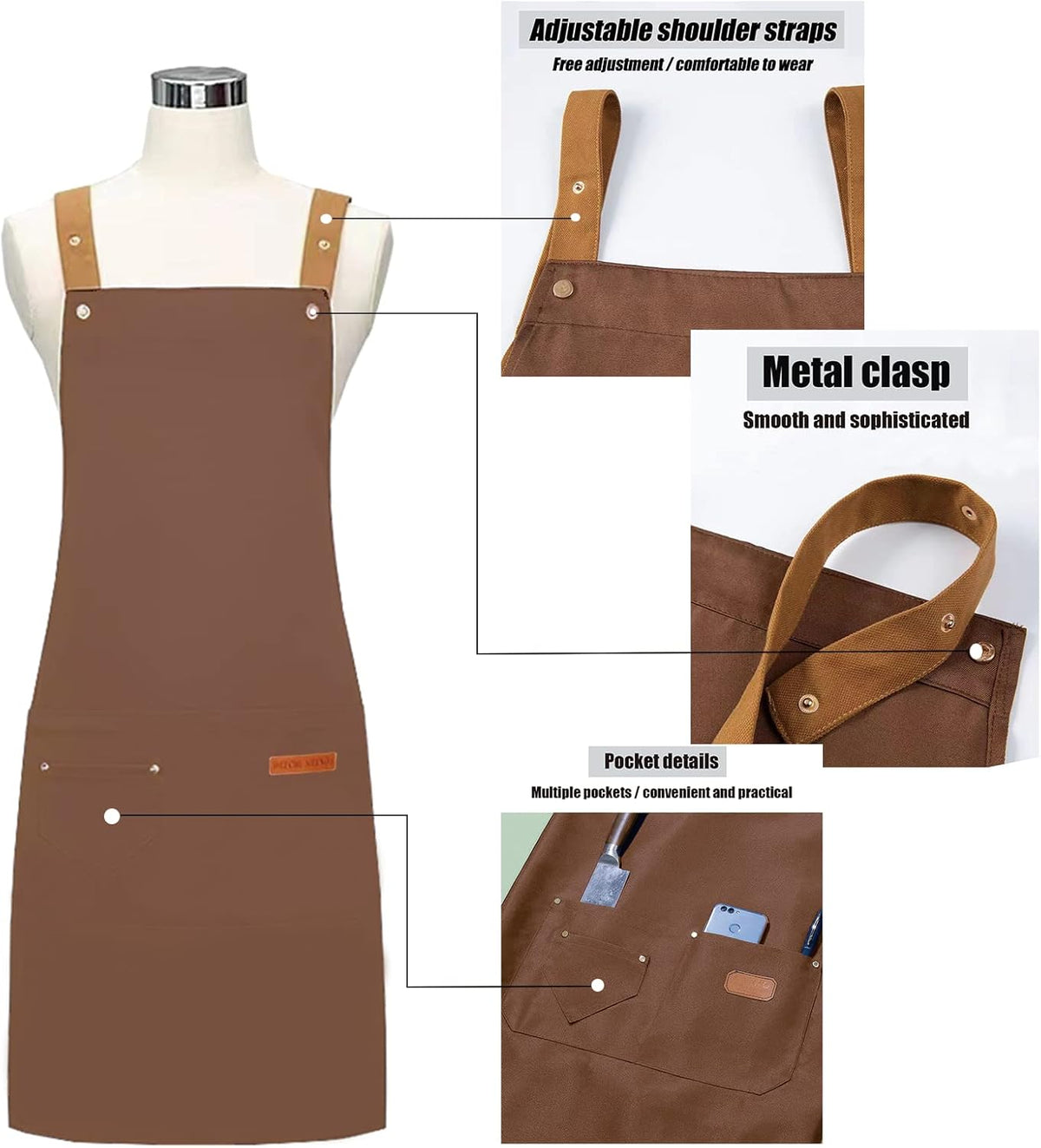 Personalized Custom Aprons Custom Adjustable Kitchen Cooking Aprons Hair Stylist Cafe Work Aprons For Men And Women