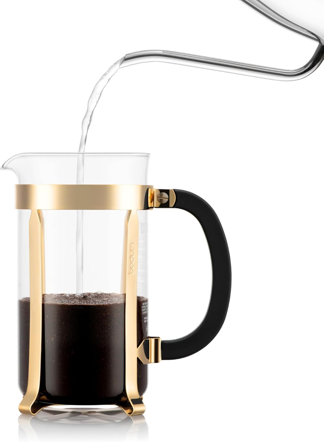 Bodum 34oz Chambord French Press Coffee Maker, High-Heat Borosilicate Glass, Gold – Made in Portugal